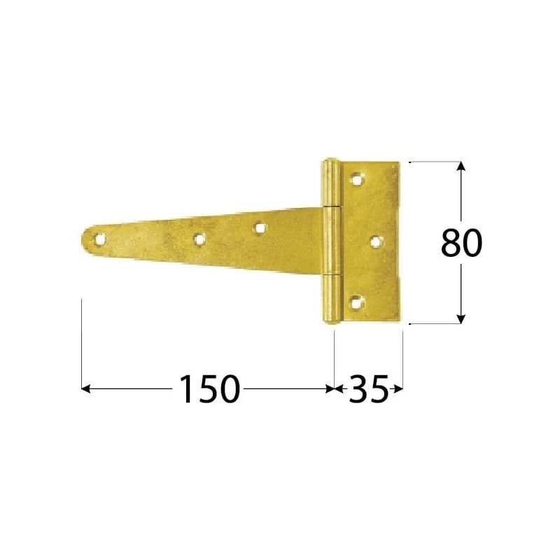 Eņģes vārtiem Domax. 3.5 cm. 0.2 cm. zelta